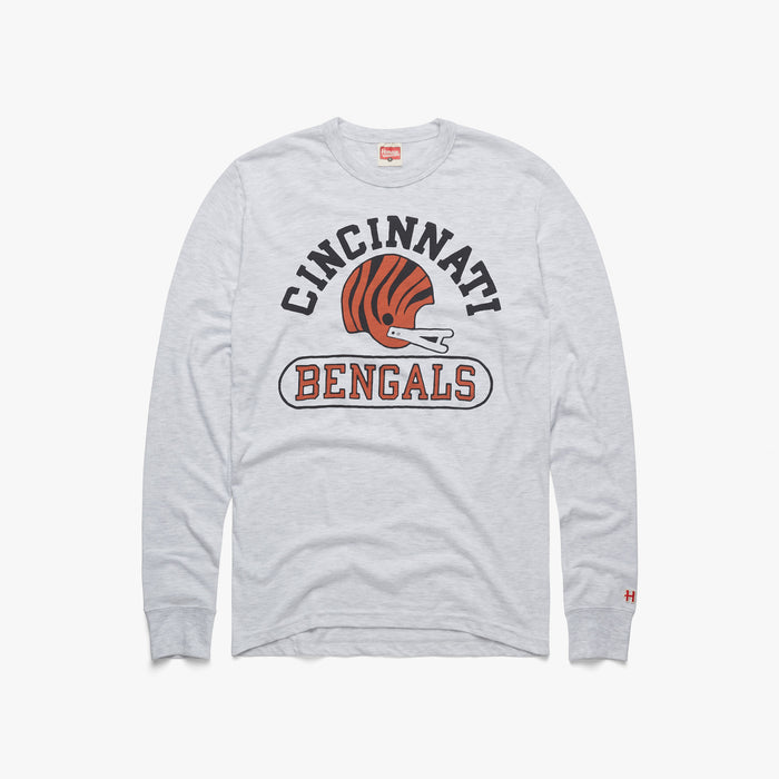 Cincinnati Bengals Throwback Helmet Long Sleeve Tee