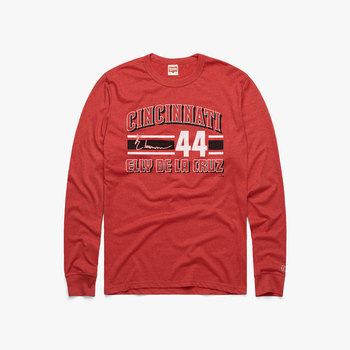 Cincinnati Reds Elly De La Cruz Signature Jersey Long Sleeve Tee