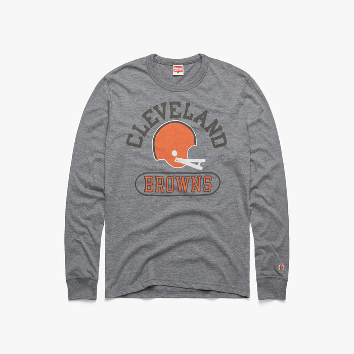 Cleveland Browns Throwback Helmet Long Sleeve Tee