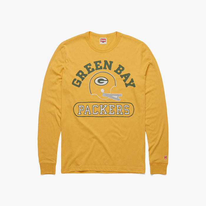 Green Bay Packers Throwback Helmet Long Sleeve Tee