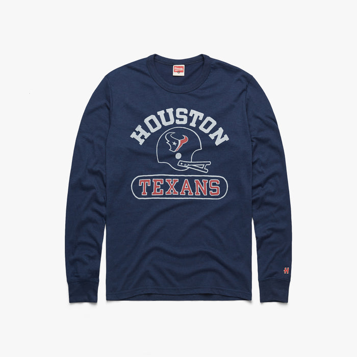 Houston Texans Throwback Helmet Long Sleeve Tee