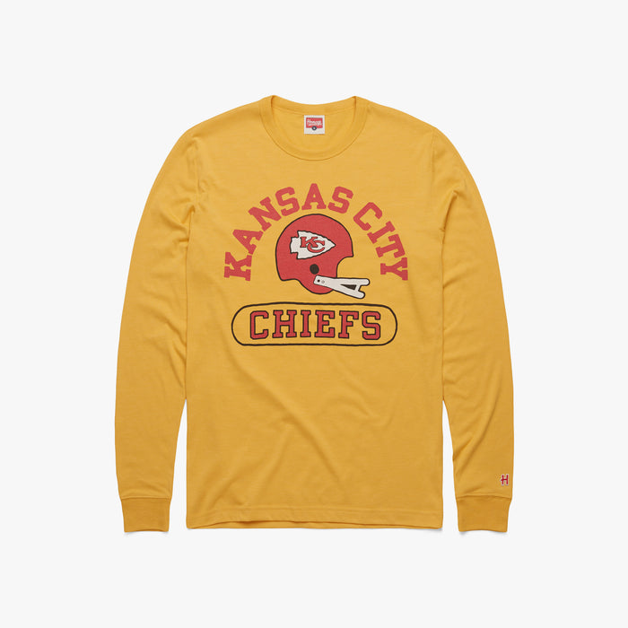 Kansas City Chiefs Throwback Helmet Long Sleeve Tee