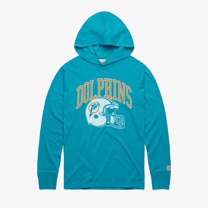 Miami Dolphins Helmet Retro Lightweight Hoodie