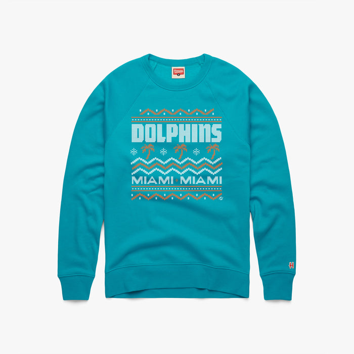 Miami Dolphins Holiday Crewneck