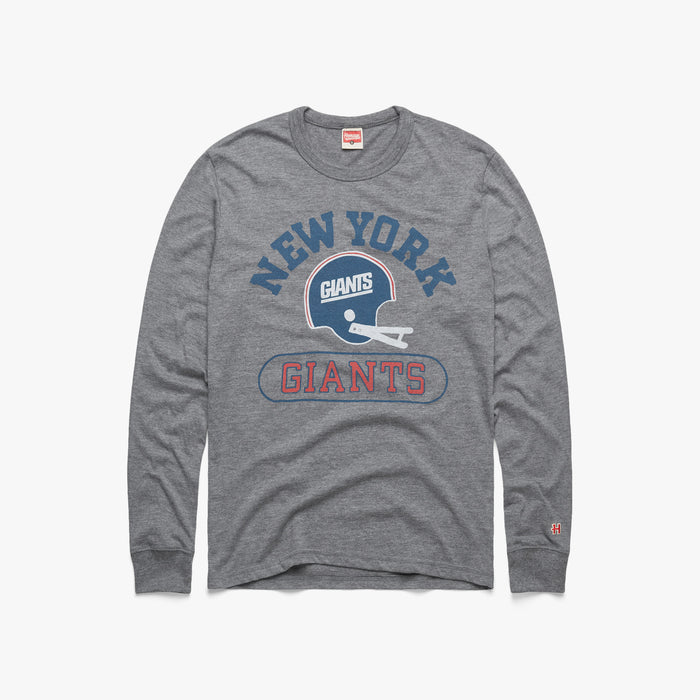 New York Giants Throwback Helmet Long Sleeve Tee