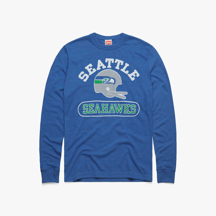 Seattle Seahawks Throwback Helmet Long Sleeve Tee