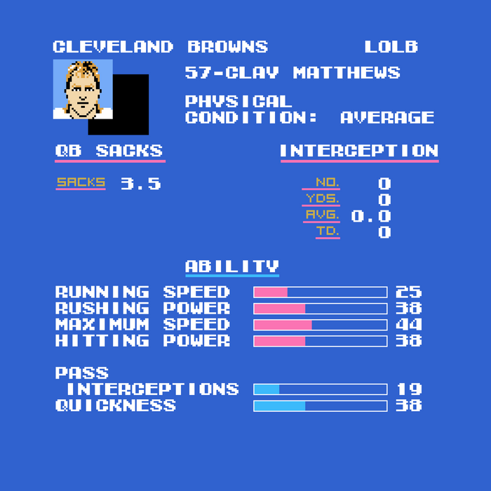 Tecmo Bowl Browns Clay Matthews