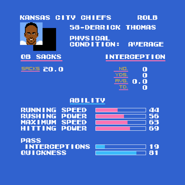 Tecmo Bowl Chiefs Derrick Thomas