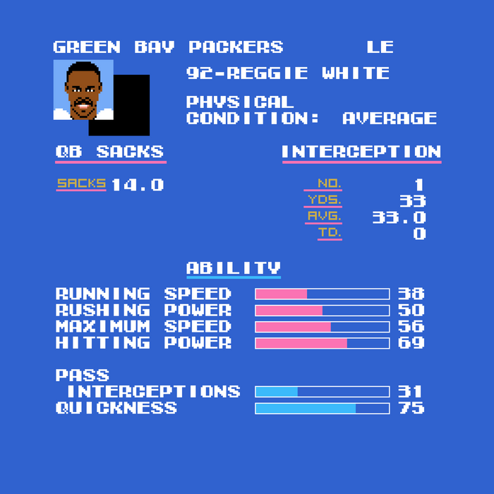 Tecmo Bowl Packers Reggie White