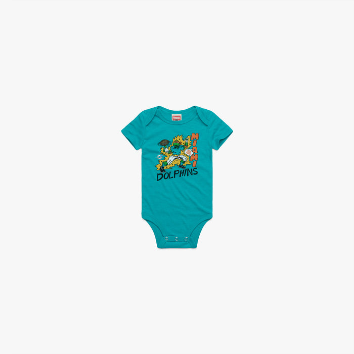 TMNT Michelangelo x Miami Dolphins Baby One Piece