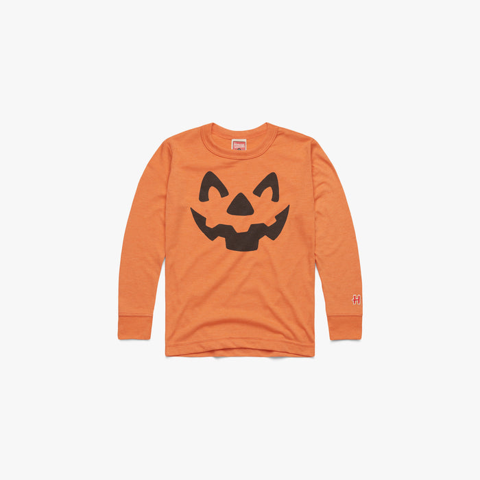 Youth Jack-O-Lantern Face Long Sleeve Tee