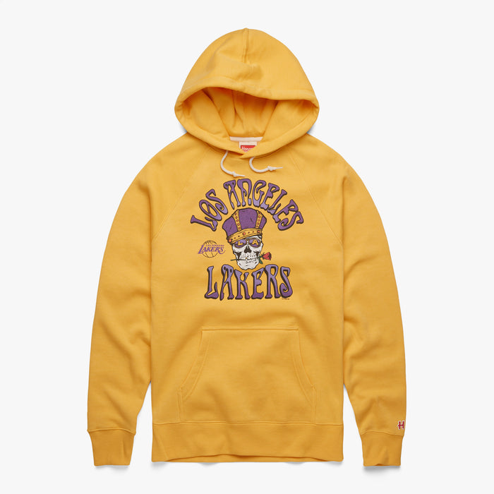 NBA x Grateful Dead x Lakers Skull And Rose Hoodie