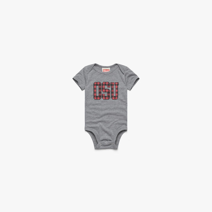 OSU Plaid Baby One Piece