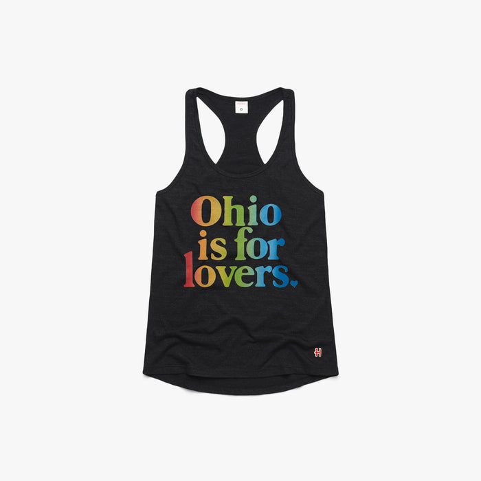 Women's Ohio Is For Lovers Rainbow Racerback