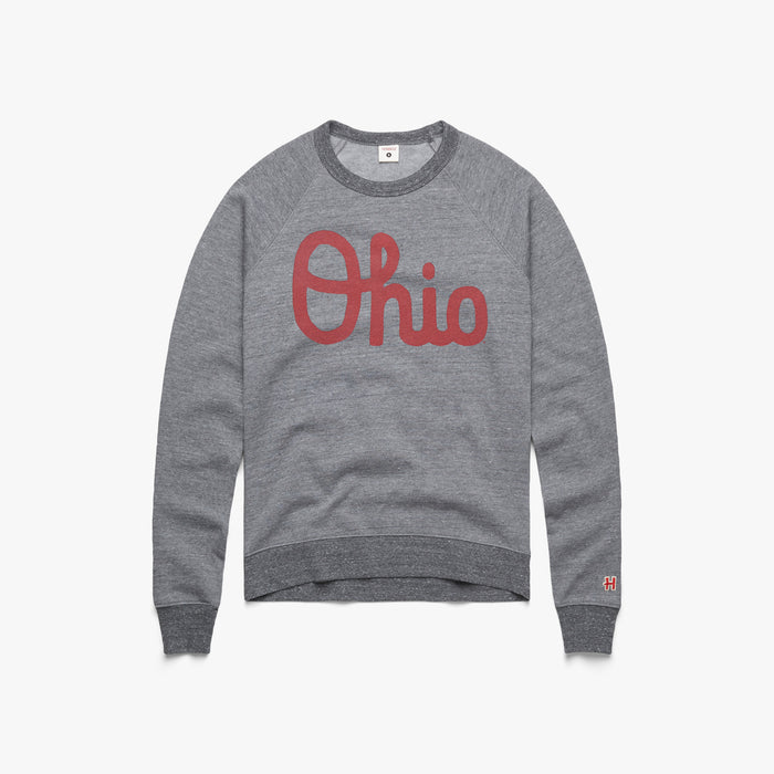 Women's Script Ohio Crewneck